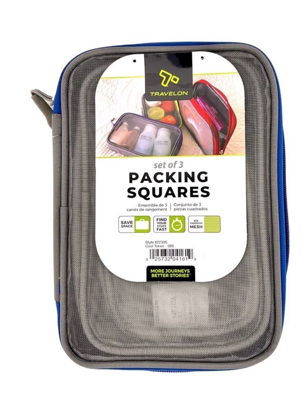 Travelon Blue and Gray Packing Square - Set of 3 NEW!